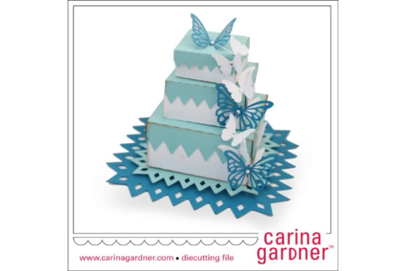 Butterfly Layered Wedding Cake: 3D SVG Shapes