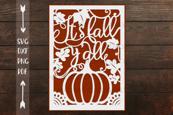 Fall Thanksgiving Card Papercut Svg: 3D SVG Shapes