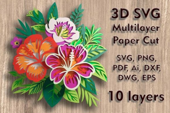 Hibiscus 3D SVG: A Floral Compositions Review