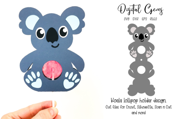 Koala Lollipop Holder: 3D SVG Shapes for Crafts