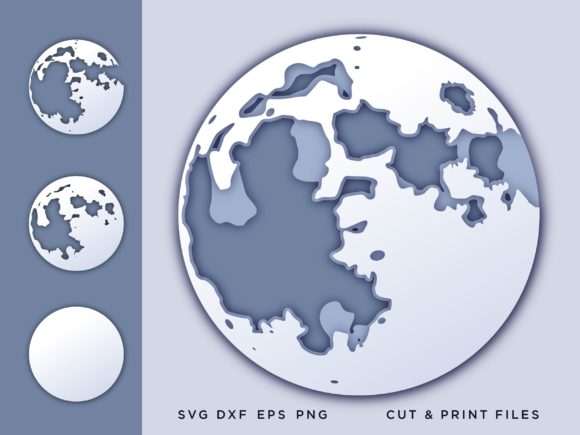 Moon, Layered Moon: A 3D SVG for Shapes & Crafts