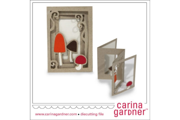 Mushroom Accordion Card: 3D SVG Shapes for Editors