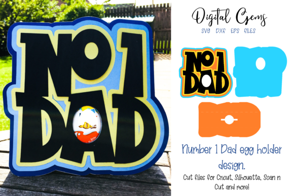 Number 1 Dad Egg Holder: 3D SVG Shapes for Father's Day