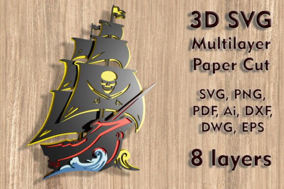 Pirate Ship 3D SVG: A Designer's Review for Embroidery
