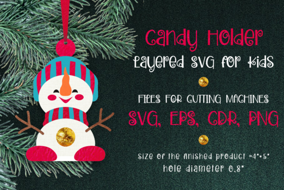 Snowman 3D SVG Candy Holder for Christmas Shops