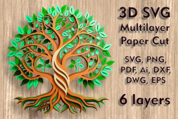 Tree of Life 3D SVG Ornaments for Branding